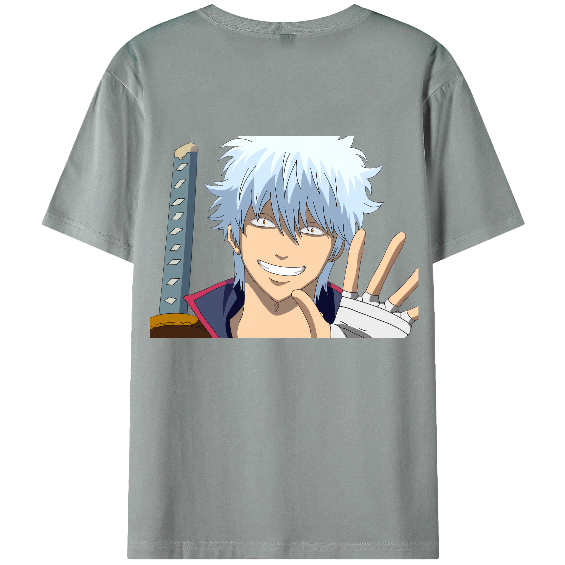 （画像用） ぎんたま 坂田銀時（さかたぎんとき） 神楽 志村新八（しむら しんぱち） GINTAMA Sakata Gintoki Kagura Shimura Shinpachi 綿100％ メンズ半袖Tシャツ（バックプリント） 通気性